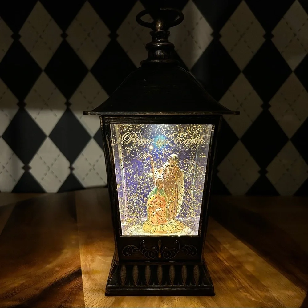 Battery Powered Nativity Lantern 9.5” Holy Family Lighted Decor Fontanini - Picture 5 of 10